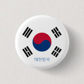 Zuid-Korea knop, patriottische Koreaanse vlag Ronde Button 3,2 Cm (Voorkant)