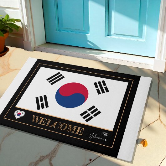 Zuid-Korea & Koreaanse vlag huis mat/sport Welkom Deurmat
