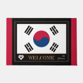 Zuid-Korea & Koreaanse vlag huis mat/sport Welkom Deurmat (Voorkant)