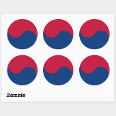 Zuid-Korea/Koreaanse vlag Ronde Sticker (Vel)