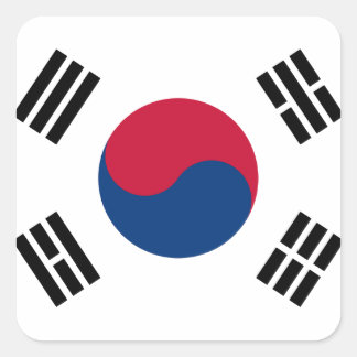 Zuid-Korea Koreaanse vlag Seoul S.K. Koreanen Prid Vierkante Sticker