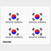 zuid - korea - landenvlag - tekst rechthoekige sticker (Vel)