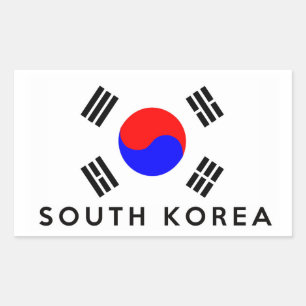 zuid - korea - landenvlag - tekst rechthoekige sticker