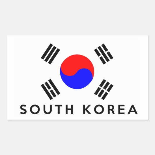 zuid - korea - landenvlag - tekst rechthoekige sticker (Voorkant)
