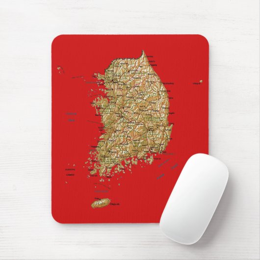 Zuid-Korea Map Mousepad Muismat (Met muis)