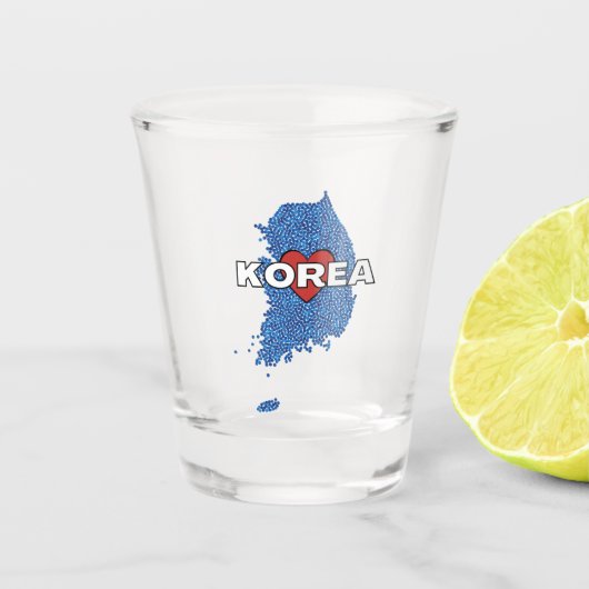 ZUID-KOREA met LOVE Soju Shot Glas (Voorkant)
