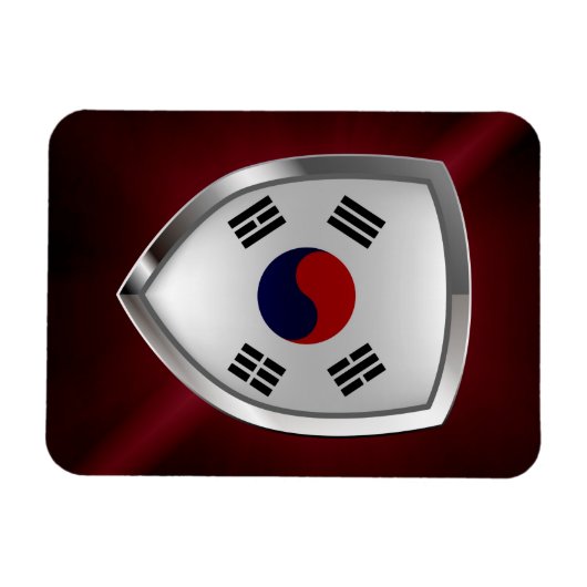 Zuid-Korea Metallic Embleem Magneet (Horizontaal)