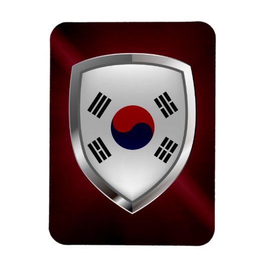 Zuid-Korea Metallic Embleem Magneet (Verticaal)