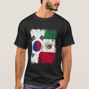 Zuid-Korea Mexico Halve Vlag Zuid-Koreaanse Mexica T-shirt