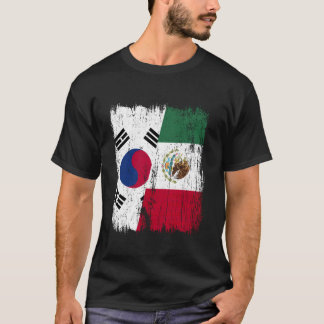 Zuid-Korea Mexico Halve Vlag Zuid-Koreaanse Mexica T-shirt