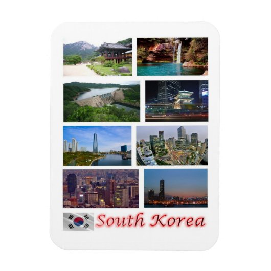 Zuid-Korea - Mozaïek - Magnet Magneet (Verticaal)