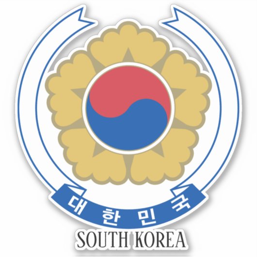 Zuid-Korea Nationaal Embleem Patriottisch Sticker (Voorkant)
