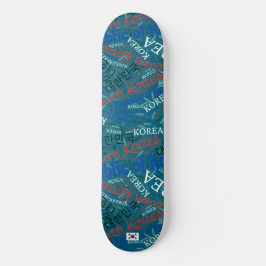 Zuid-Korea Nationaal Pride Wordcloud Skateboard (Voorkant)