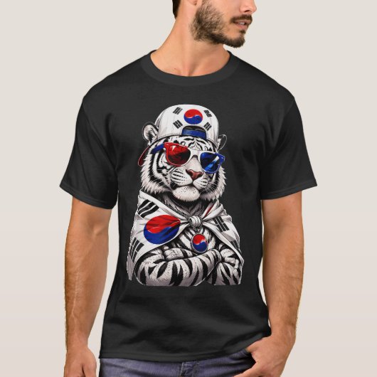 Zuid-Korea Nationaal Trots Tiger T-shirt (Voorkant)