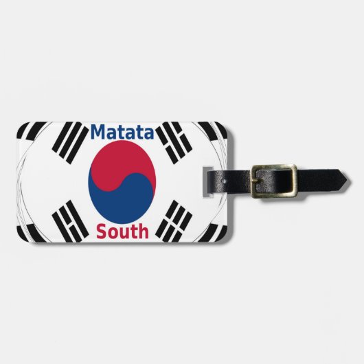 Zuid-Korea Nationale Vlag Kleuren Art Print/Graphi Bagagelabel (Voorkant horizontaal)