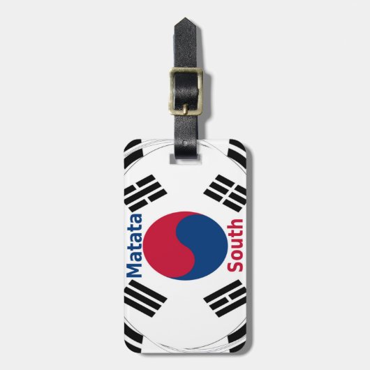 Zuid-Korea Nationale Vlag Kleuren Art Print/Graphi Bagagelabel (Voorkant verticaal)