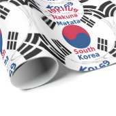 Zuid-Korea Nationale Vlag Kleuren Art Print/Graphi Cadeaupapier (Rol Hoek)