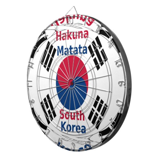 Zuid-Korea Nationale Vlag Kleuren Art Print/Graphi Dartbord (Voorkant Rechts)