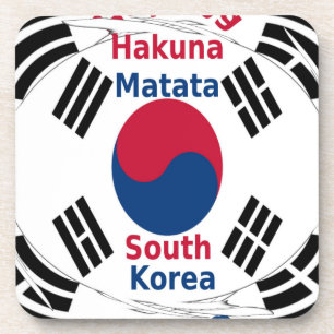 Zuid-Korea Nationale Vlag Kleuren Art Print/Graphi Drankjes Onderzetter