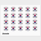 Zuid-Korea Nationale Vlag Kleuren Art Print/Graphi Ronde Sticker (Vel)