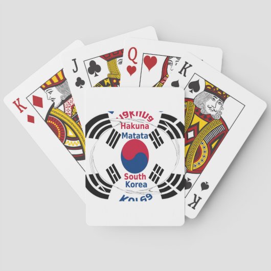 Zuid-Korea Nationale Vlag Kleuren Art Print/Graphi Speelkaarten (Achterkant)