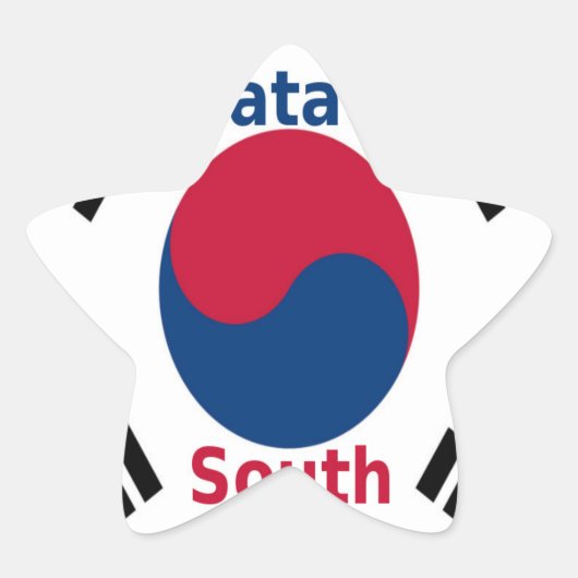 Zuid-Korea Nationale Vlag Kleuren Art Print/Graphi Ster Sticker (Voorkant)