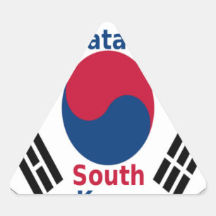 Zuid-Korea Nationale Vlag Kleuren Art Print/Graphi Sticker