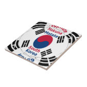 Zuid-Korea Nationale Vlag Kleuren Art Print/Graphi Tegeltje (Zijkant)