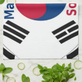 Zuid-Korea Nationale Vlag Kleuren Art Print/Graphi Theedoek (Gevouwen)