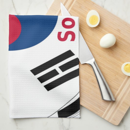 Zuid-Korea Nationale Vlag Kleuren Art Print/Graphi Theedoek (Quarter Fold)