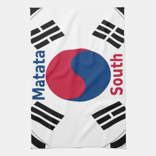 Zuid-Korea Nationale Vlag Kleuren Art Print/Graphi Theedoek (Verticaal)