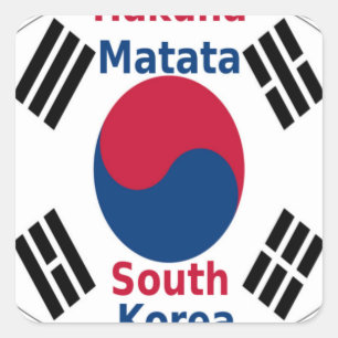 Zuid-Korea Nationale Vlag Kleuren Art Print/Graphi Vierkante Sticker