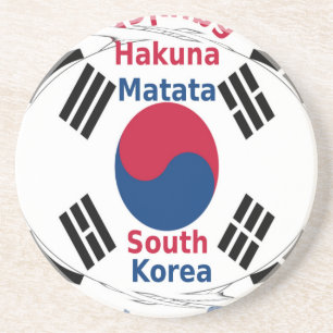 Zuid-Korea Nationale Vlag Kleuren Art Print/Graphi Zandsteen Onderzetter