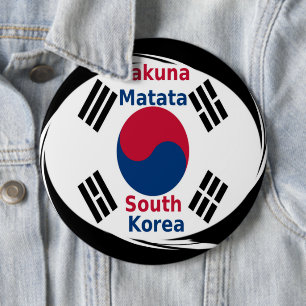 Zuid-Korea Nationale vlag: Koreaanse Taegeukgi tro Ronde Button 6,0 Cm