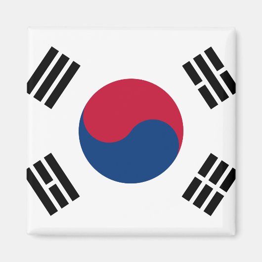 Zuid-Korea Nationale wereldvlag Magneet (Voorkant)