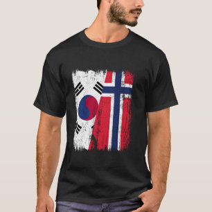 Zuid-Korea Noorwegen Half Vlag Zuid-Koreaan Noorwe T-shirt