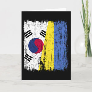 Zuid-Korea Oekraine Half Vlag Zuid-Koreaanse Oekra Kaart
