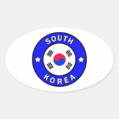 Zuid-Korea Ovale Sticker (Voorkant)