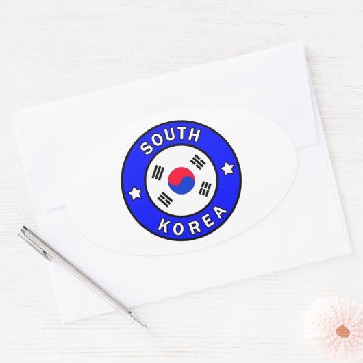 Zuid-Korea Ovale Sticker (Envelop)