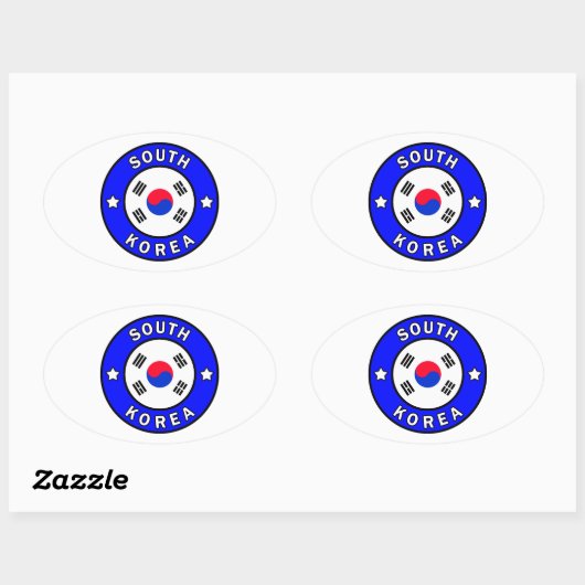 Zuid-Korea Ovale Sticker (Vel)