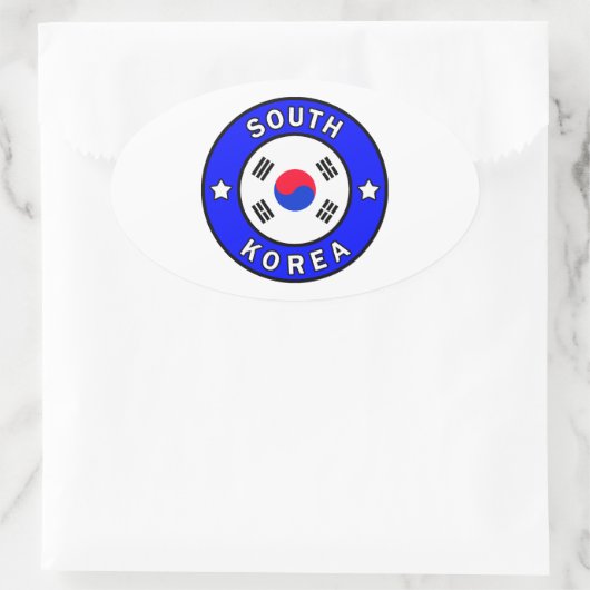 Zuid-Korea Ovale Sticker (Tas)