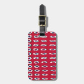 Zuid-Korea Polka Dot Flag Art Design: een rode bas Bagagelabel (Voorkant verticaal)