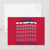 Zuid-Korea Polka Dot Flag Art Design: een rode bas Briefkaart (Voorkant / Achterkant)
