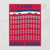 Zuid-Korea Polka Dot Flag Art Design: een rode bas Briefkaart (Voorkant)