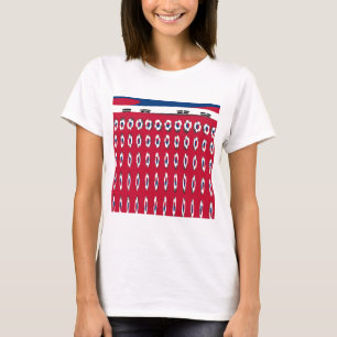 Zuid-Korea Polka Dot Flag Art Design: een rode bas T-shirt
