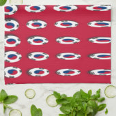 Zuid-Korea Polka Dot Vlag Kunstontwerp: Een Rode B Theedoek (Gevouwen)