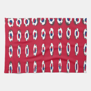 Zuid-Korea Polka Dot Vlag Kunstontwerp: Een Rode B Theedoek