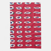 Zuid-Korea Polka Dot Vlag Kunstontwerp: Een Rode B Theedoek (Verticaal)