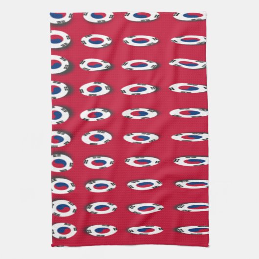 Zuid-Korea Polka Dot Vlag Kunstontwerp: Een Rode B Theedoek (Verticaal)