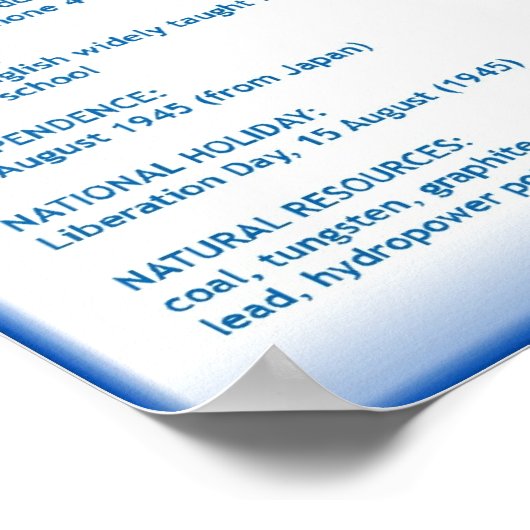 Zuid-Korea Poster (Hoek)